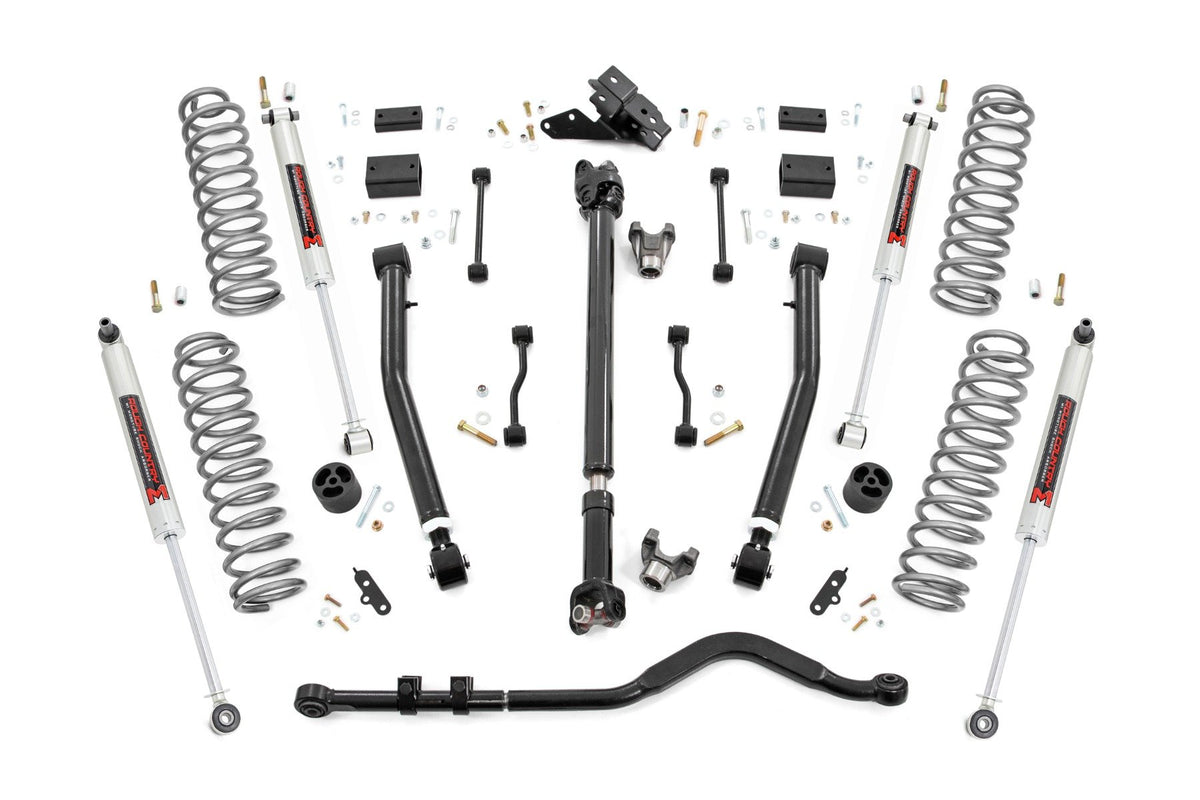 18-23 Jeep Wrangler Unlimited 4WD 3.5 Inch Lift Kit | Adj Lower | FR D/S - Rough Country