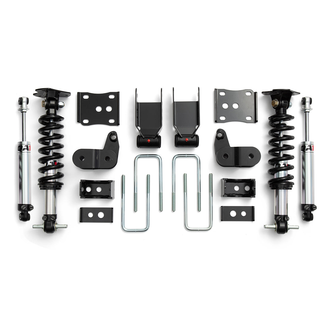 QA1 F-150 Lowering Kit | 2021-2026 Ford F-150 - 3"/5" Drop, Double Adjustable, 2WD, W/ Spindles