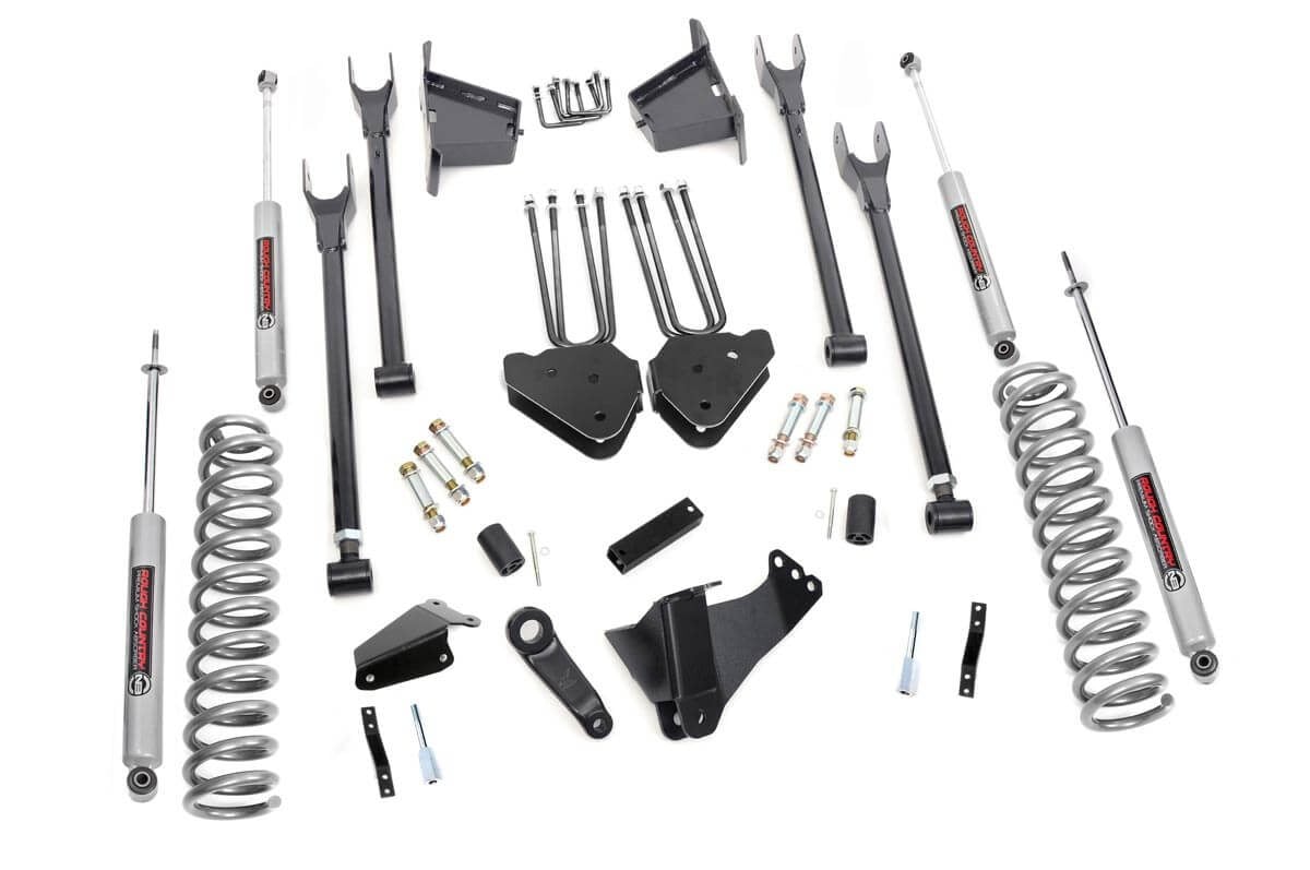 05-07 Ford F-250/F-350 Super Duty 4WD 8 Inch Lift Kit | 4 Link | Rear Blocks - Rough Country