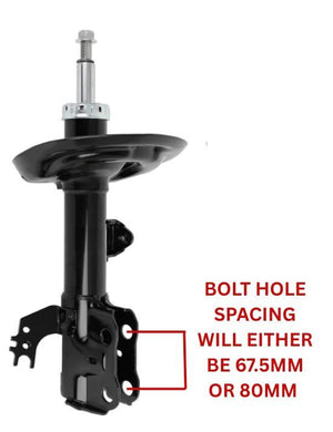 photo showing bolt spacing options for bc racing coilovers for the toyota camry