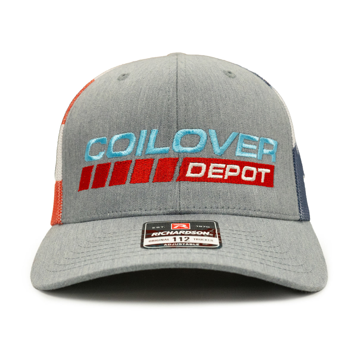 Coilover Depot Red White and Blue Trucker Hat
