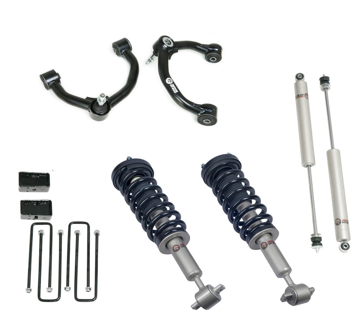 Freedom Off-Road 3 Inch Lift Kit Front Struts w/ Rear Blocks, Shocks, and Control Arms 21-UP Ford F-150