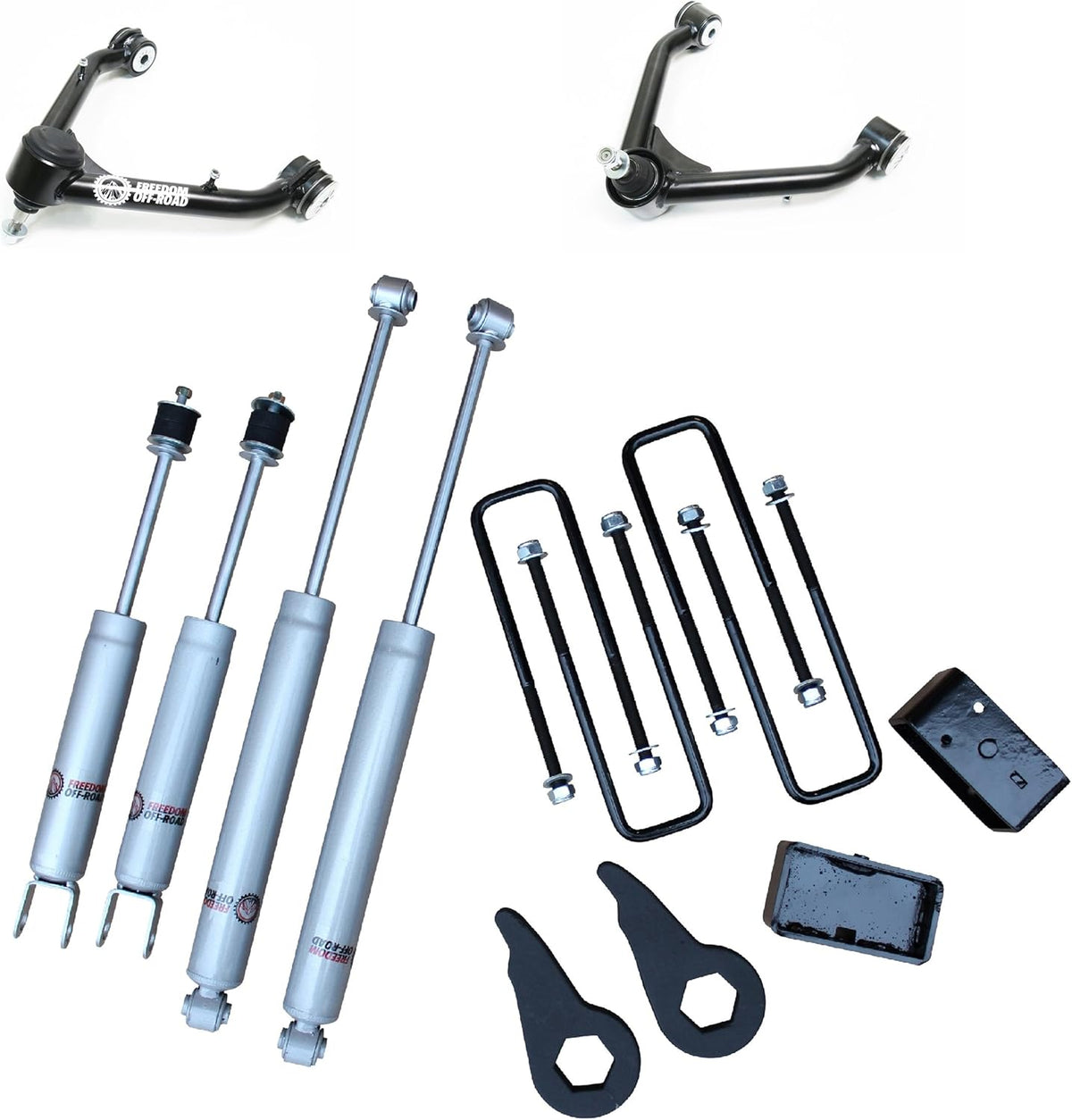 99-06 Chevrolet Silverado 1500 Freedom Off-Road 1-3 Inch Leveling Lift Kit with Shocks and Control Arms