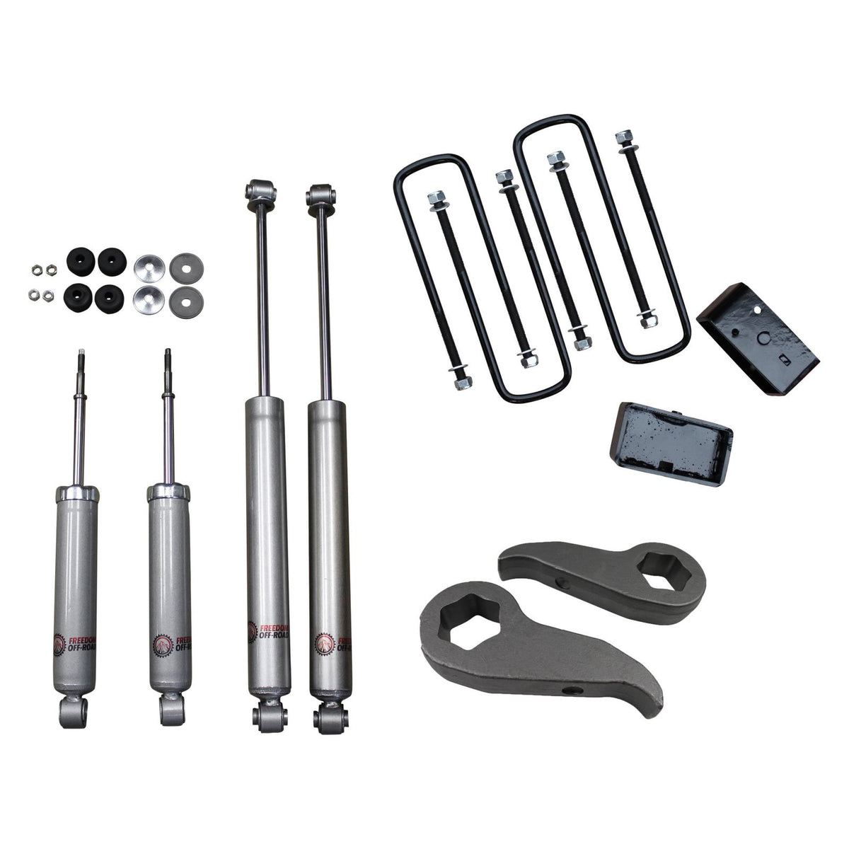 Freedom Off-Road 1 Inch-3 Inch Leveling Lift Kit w/ Shocks 11-19 Silverado/Sierra 2500 HD/3500 HD