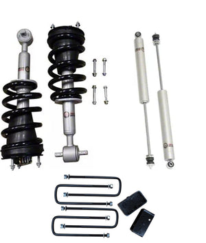 Freedom Off-Road Front 2.5 Inch Lift Struts w/ Rear 2 Inch Blocks and Shocks 2007-2018 Silverado/Sierra 1500