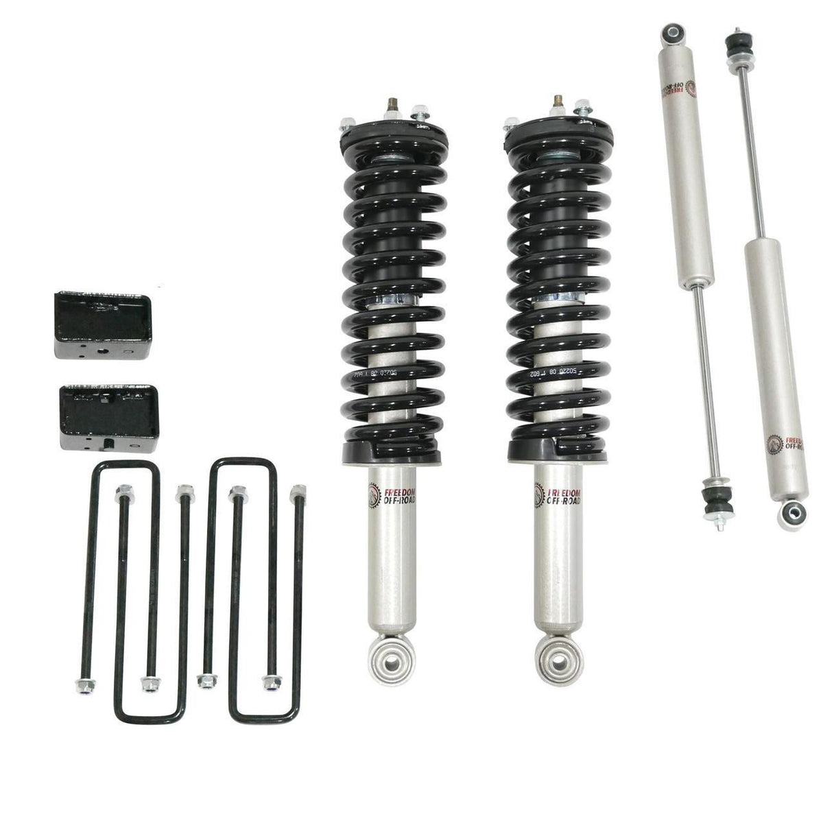 Freedom Off-Road Front 3.5 Inch Lift Struts w/ Rear 3 Inch Blocks and Shocks 2000-2006 Toyota Tundra