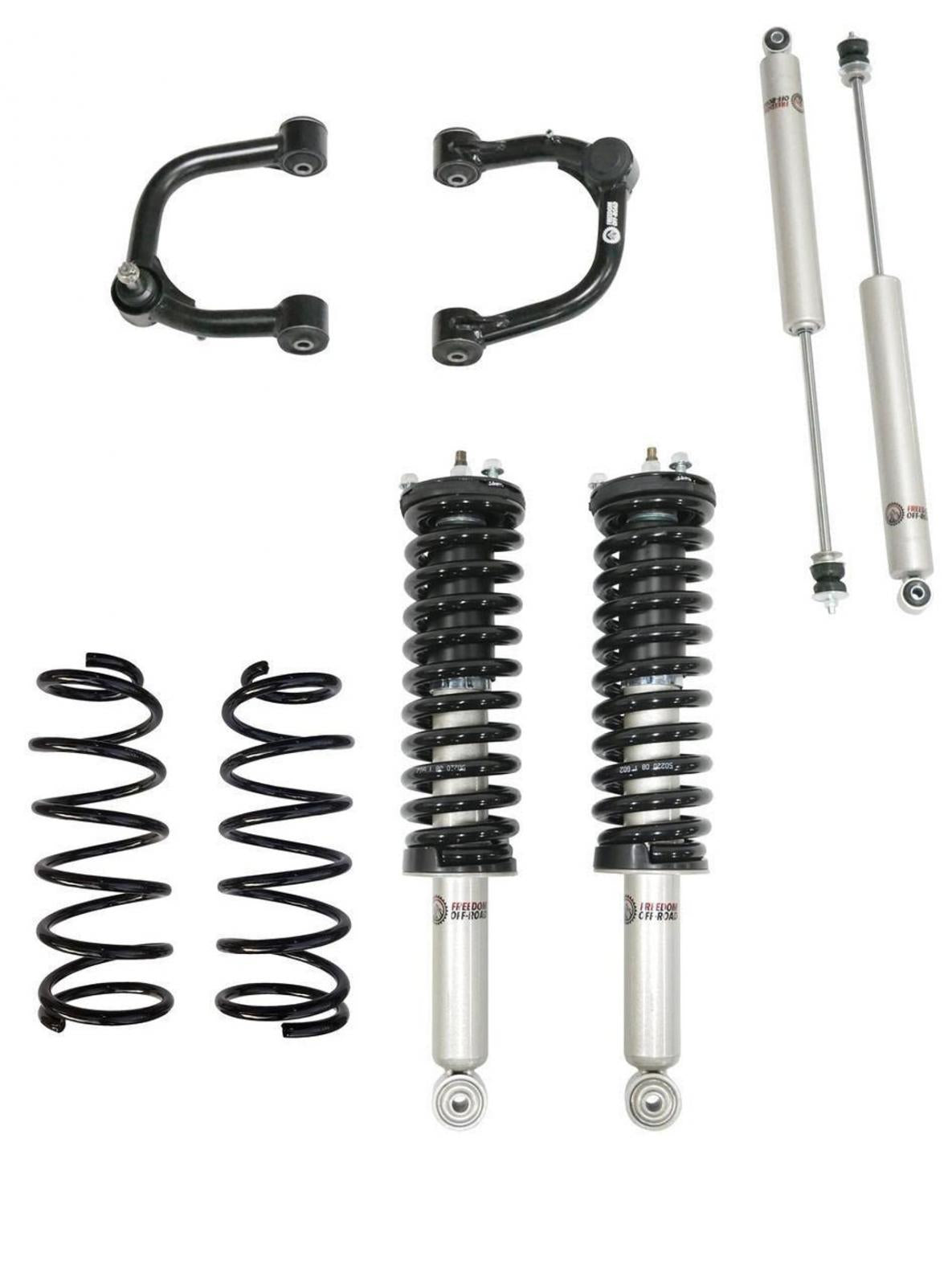Freedom Off-Road Front 3.5 Inch Lift Struts w/ Rear 3 Inch Lift Springs, Shocks, and Front Upper Control Arms 1996-2002 Toyota 4Runner