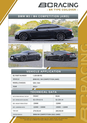 20+ BMW M3/M4 G80 AWD BC Racing Coilovers - BR Type