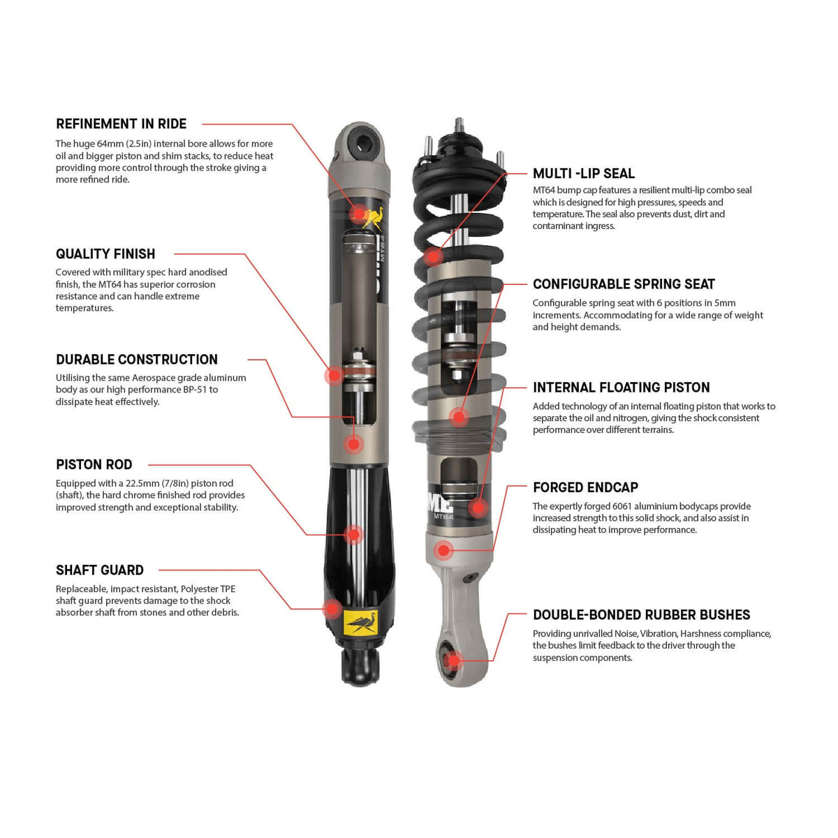 Old Man Emu 24-UP Toyota Tacoma MT64 w/ Upper Control Arms 3"/2" Medium Rear Load Lift Kit