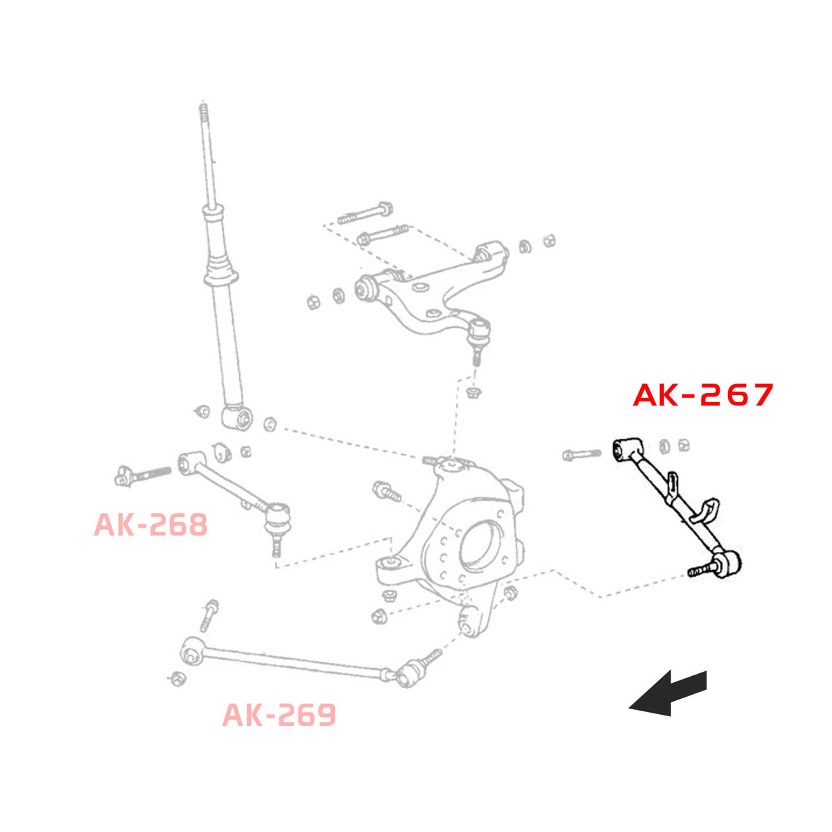 01-06 Lexus LS430 Godspeed Adjustable Lower Rear Camber Arms