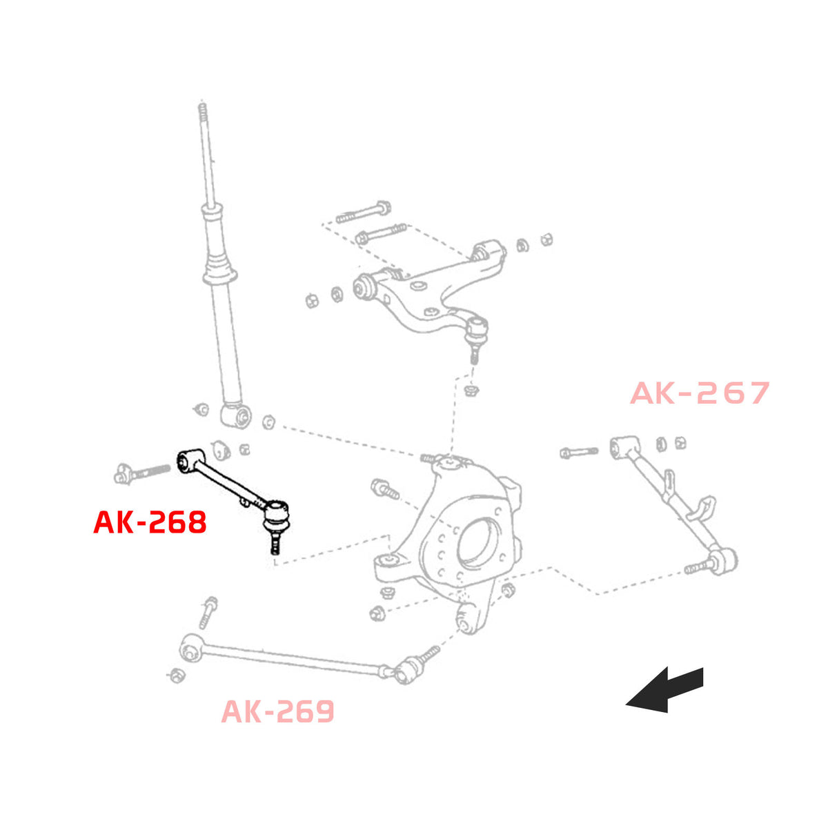 01-06 Lexus LS430 Godspeed Adjustable Rear Toe Arms
