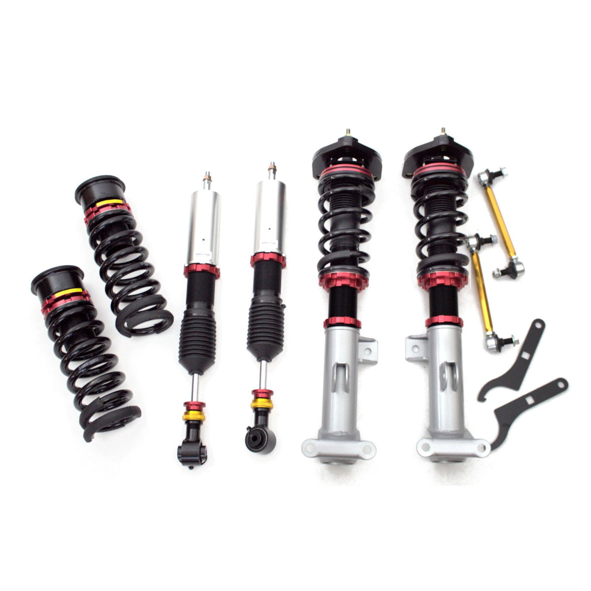 Godspeed MAXX inverted coilover kit for 2010–2015 Mercedes-Benz E-Class C207/A207 RWD with adjustable ride height and damping