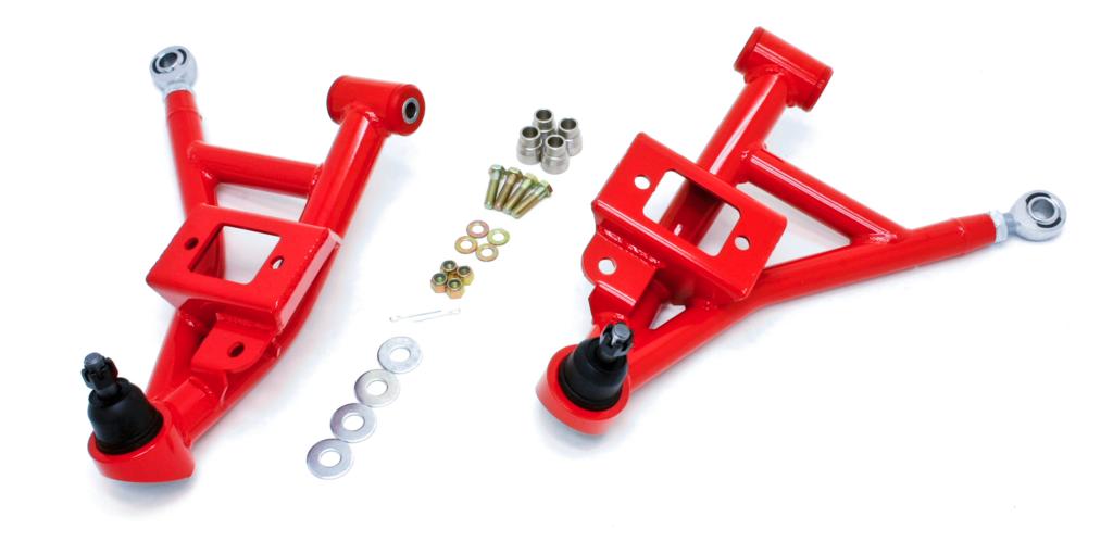 AA002R-Chevrolet-Camaro--Adjustable-Lower-A-Arms-Poly/Rod-End-Combo-Red