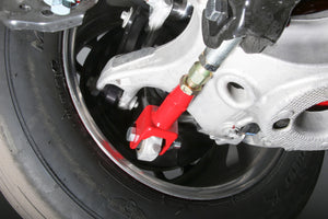 TR005R-Ford-Mustang--Rear-On-Car-Adj.-Rod-Ends-Toe-Rods-Red