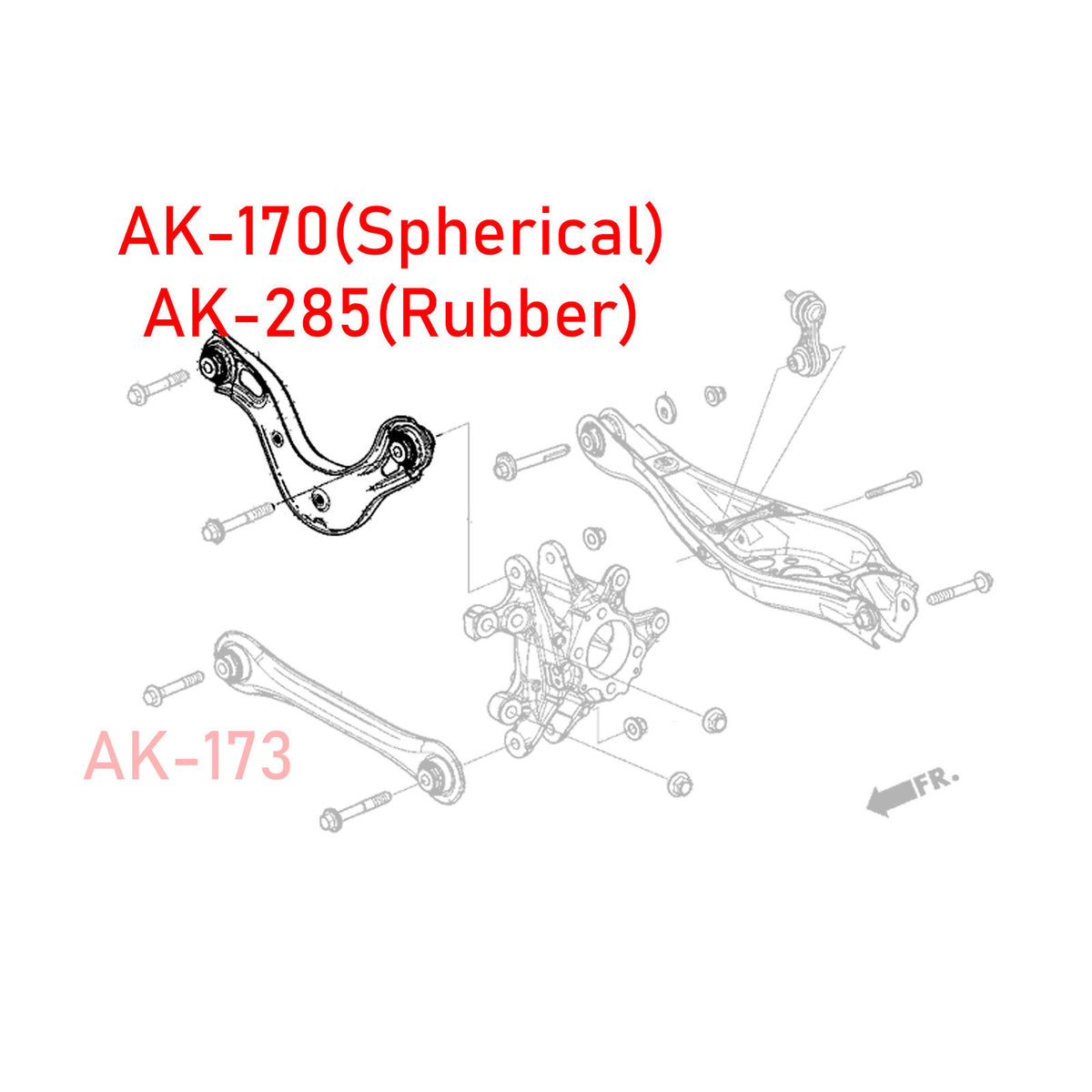 18-up Honda Accord Godspeed Rear Camber Arms- Urethane Bushings