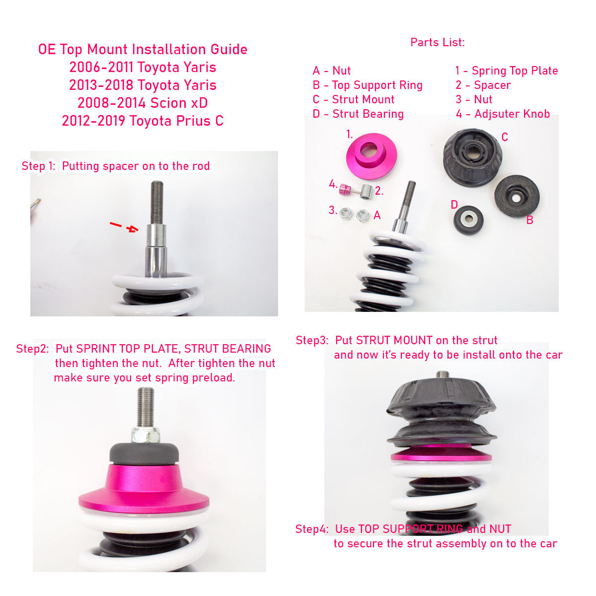 06-11 Toyota Yaris Godspeed Coilovers- MonoSS