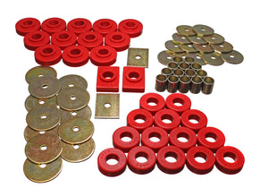55-57 Chevrolet Bel Air Energy Suspension Red; Performance Polyurethane Body Mount Set