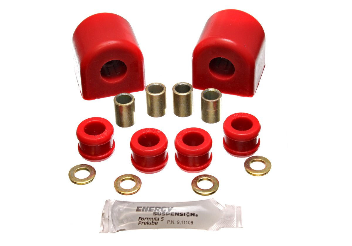 84-96 Chevrolet Corvette Rear Energy Suspension Red; Bar Dia. 19mm; Reuse Original Brackets; Performance Polyurethane Sway Bar Bushing Set