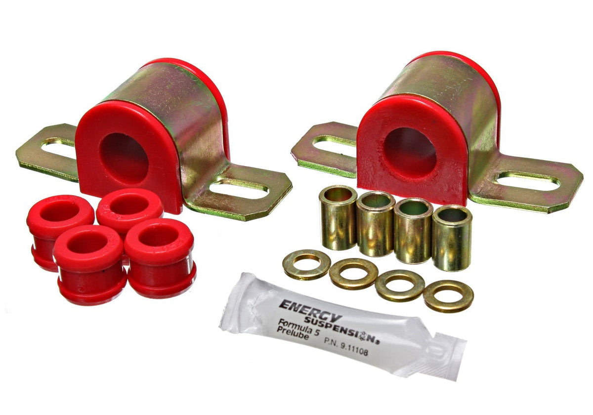 84-96 Chevrolet Corvette Rear Energy Suspension Red; Bar Dia. 22mm; Incl. Sway Bar End Links/New Brackets; Performance Polyurethane Sway Bar Bushing Set