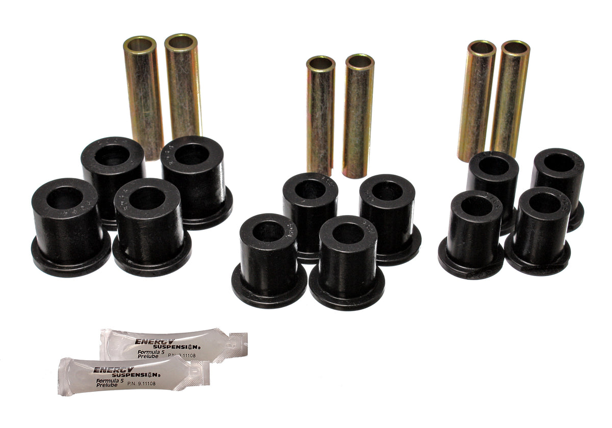 61-96 Ford Bronco/F-150/F-250/F-350 Rear Energy Suspension Complete Spring And Shackle Set / w / Molded-In Frame Shackle Bushings Leaf Spring Bushing Set