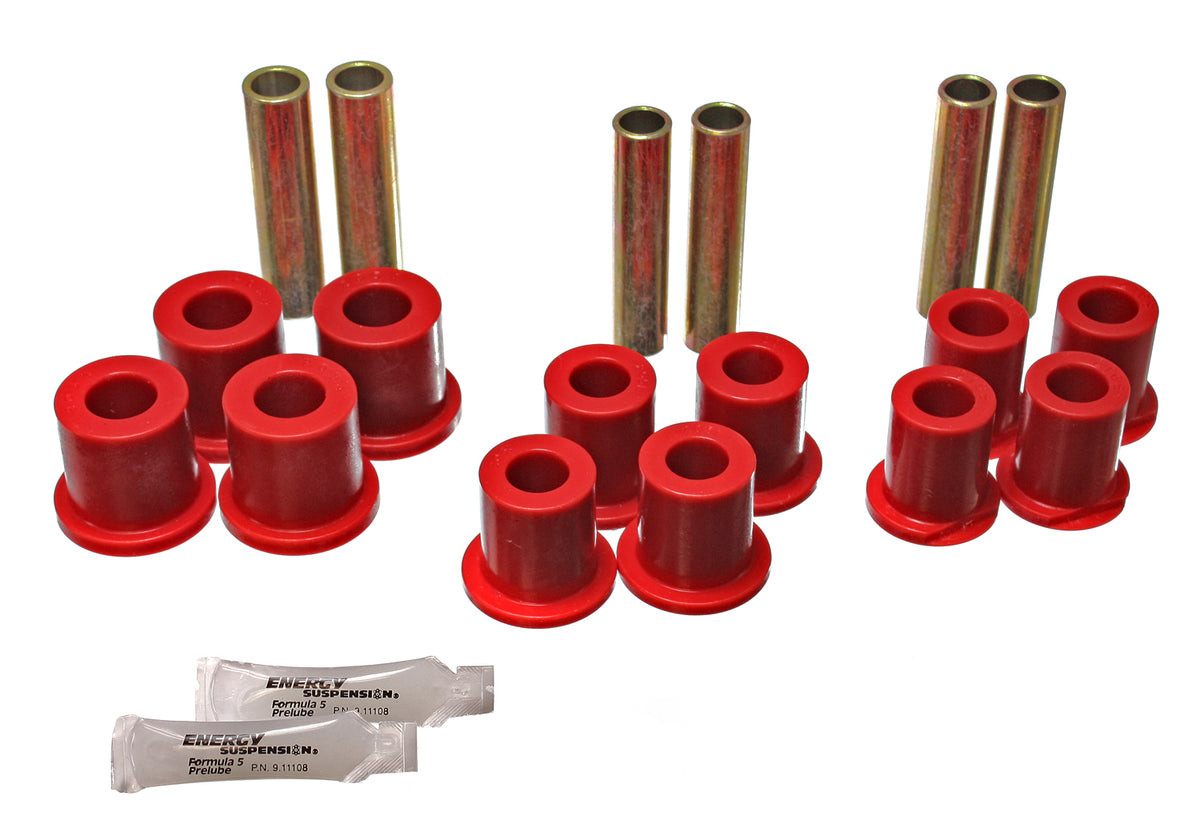 61-96 Ford Bronco/F-150/F-250/F-350 Rear Energy Suspension Complete Spring And Shackle Set / w / Molded-In Frame Shackle Bushings Leaf Spring Bushing Set