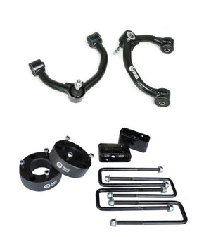 Freedom Off-Road 3 Inch Front Strut Spacer/3 Inch Rear Lift Blocks w/ U Bolts and Front Upper Control Arms