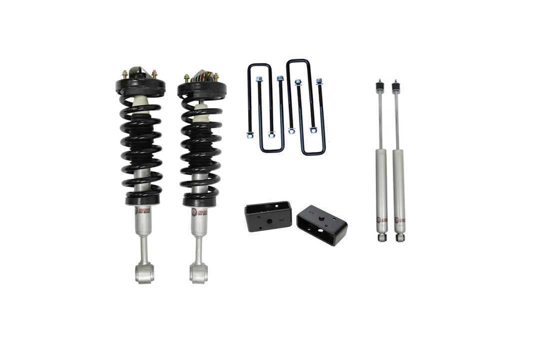 04-08 Ford F-150 Freedom Off-Road 3 Inch Front Lift Strut 2 Inch Rear Blocks with U-Bolts and Shocks