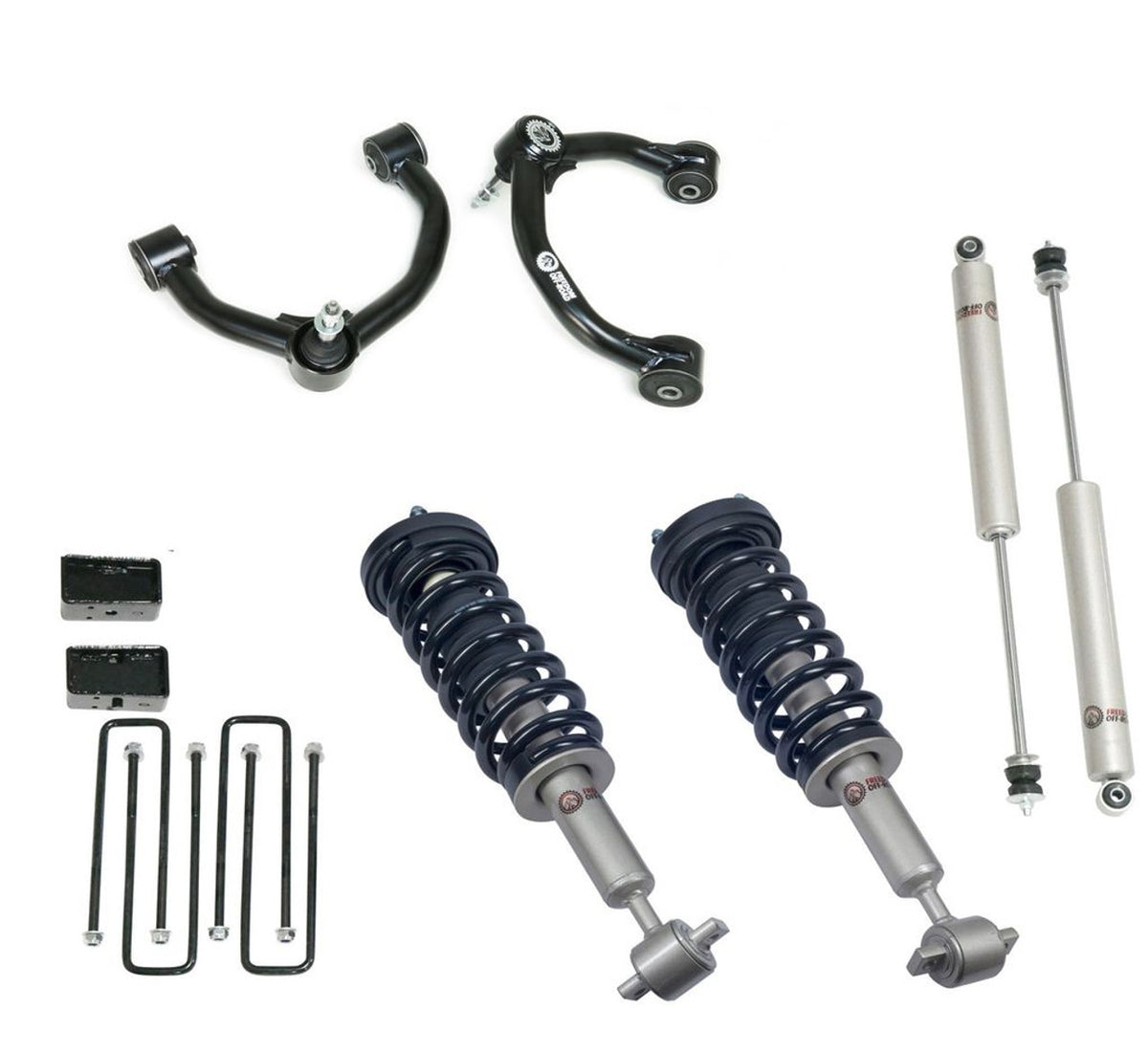 Freedom Off-Road 2 Inch Lift Kit Front Struts w/ Rear Blocks, Shocks, and Control Arms