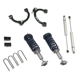 Freedom Off-Road Front 3.5 Inch Lift Struts w/ Rear 3 Inch Blocks, Shocks, and Front Upper Control Arms 2021-Present Ford F-150