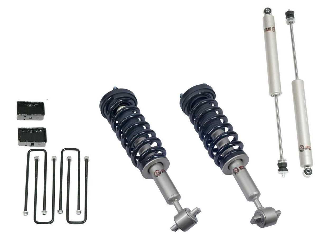 Freedom Off-Road Front 3.5 Inch Lift Struts w/ Rear 3 Inch Blocks and Shocks 2014-2020 Ford F-150