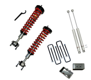 Freedom Off-Road 1-4 Inch Adjustable Coilovers/3 Inch Rear Blocks w/ U Bolts and Shocks