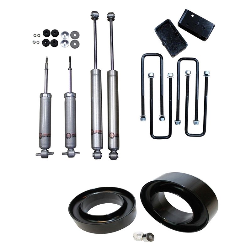 99-06 Chevrolet Silverado 1500 Freedom Off-Road 3 Inch Front 2 Inch Rear Blocks with U-Bolts Lift Leveling Kit with Shocks