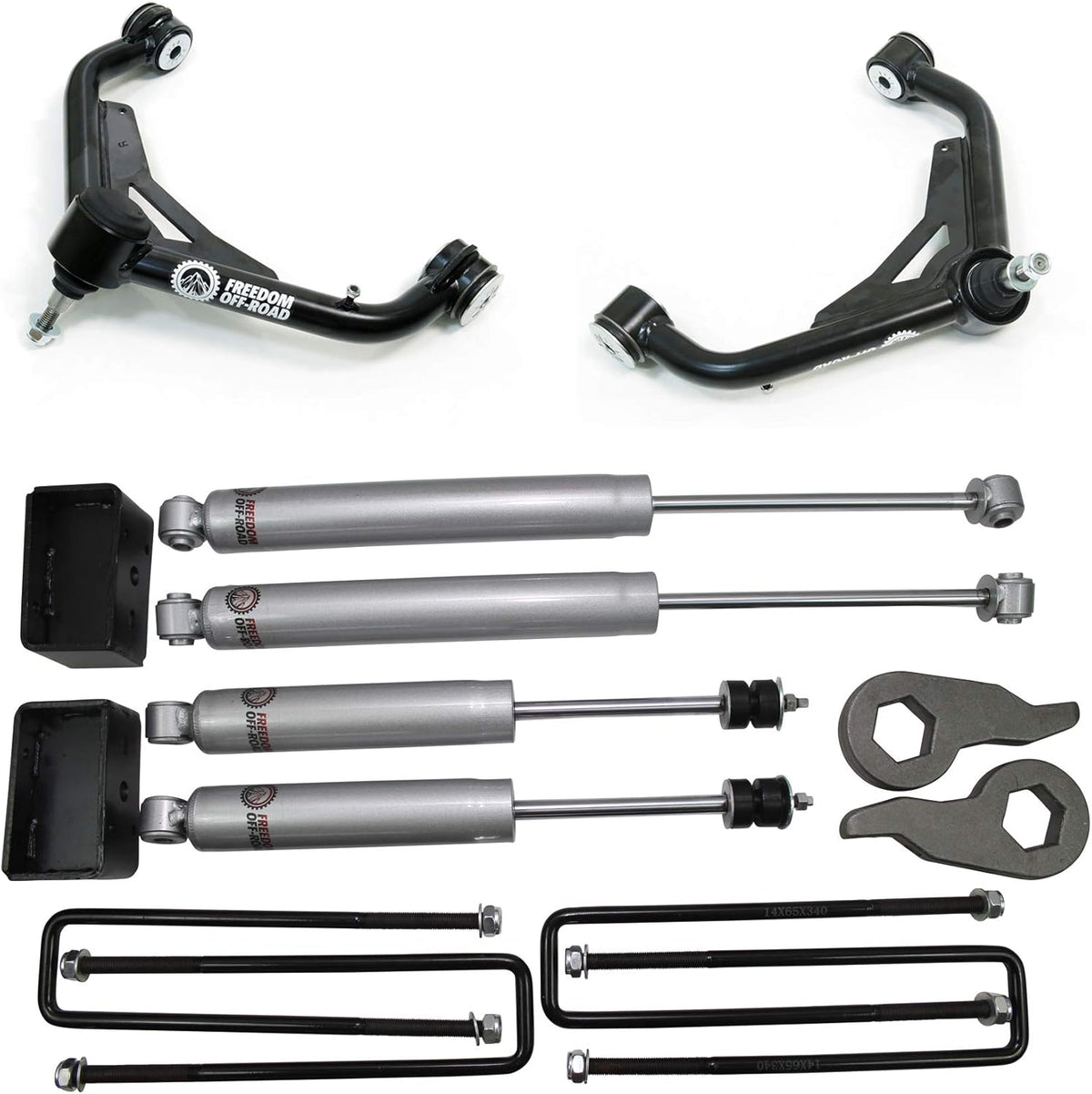 01-10 Chevrolet Silverado 2500 HD Freedom Off-Road 1-3 Inch Leveling Lift Kit with Shocks and Control Arms