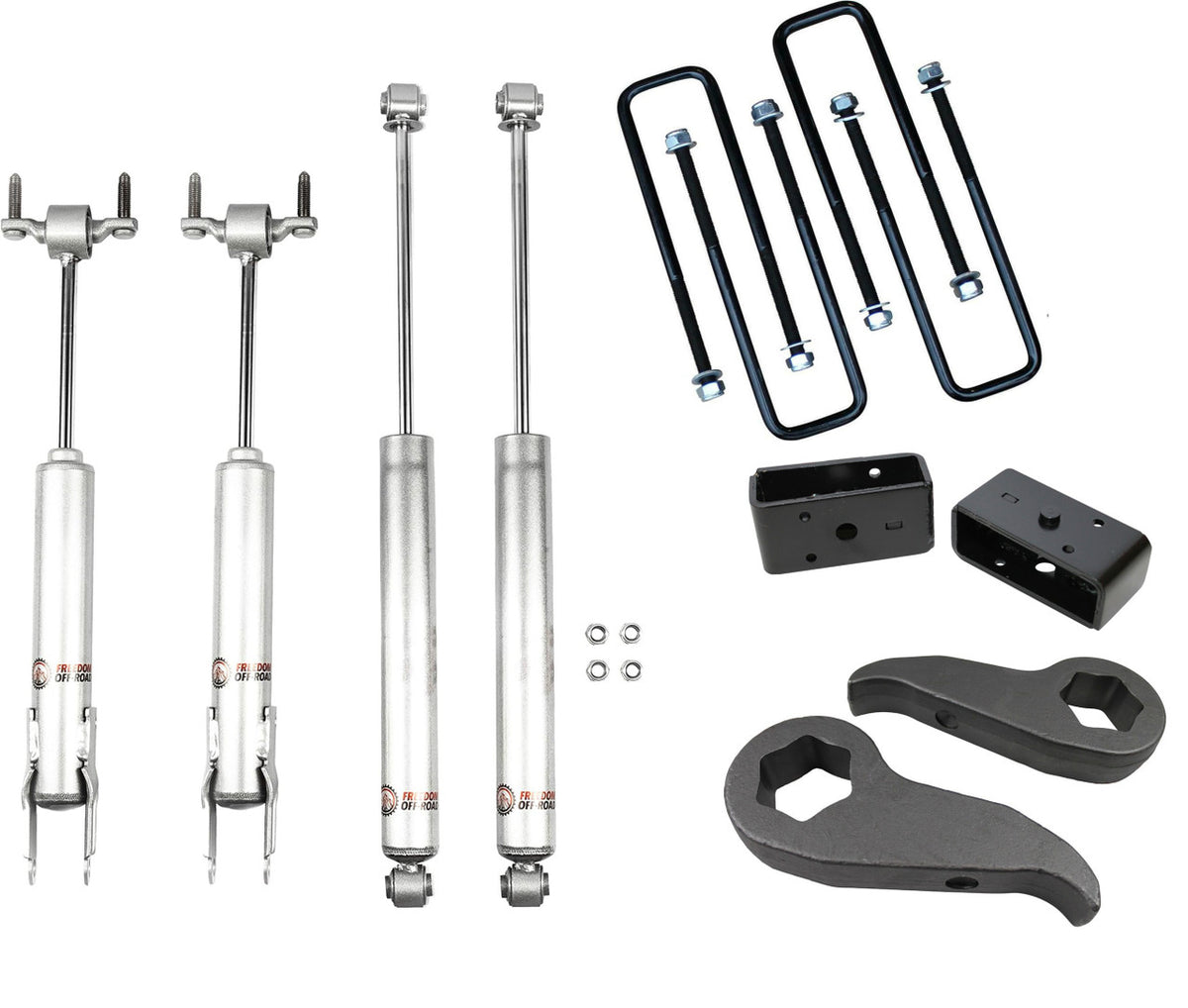 20-UP Chevrolet Silverado 2500 HD Freedom Off-Road 3 Inch Front and 2 Inch Rear Leveling Kit with Shocks
