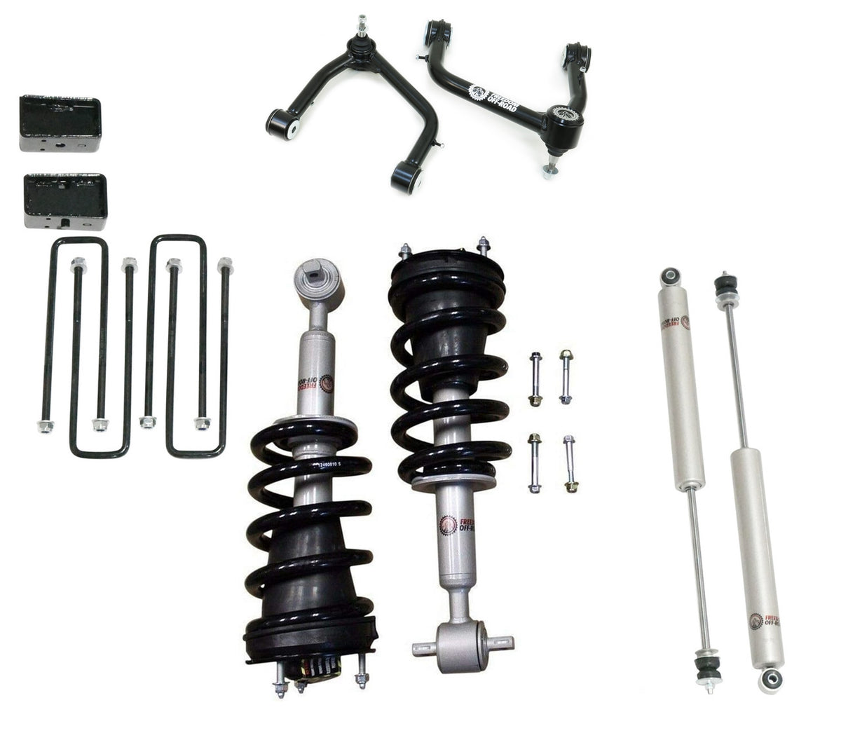 3 Inch Lift Kit w/ Front Struts, Rear Blocks, Shocks, and Front Upper Control Arms Freedom Offroad