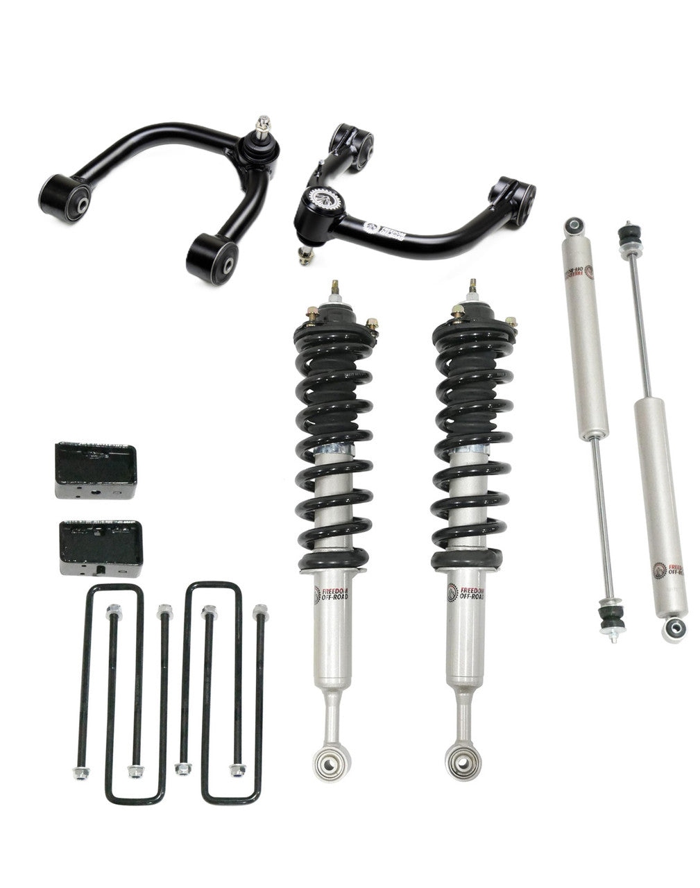 Freedom Off-Road 3 Inch Lift Kit Front Struts w/ Rear Blocks, Shocks, and Control Arms 05-23 Toyota Tacoma