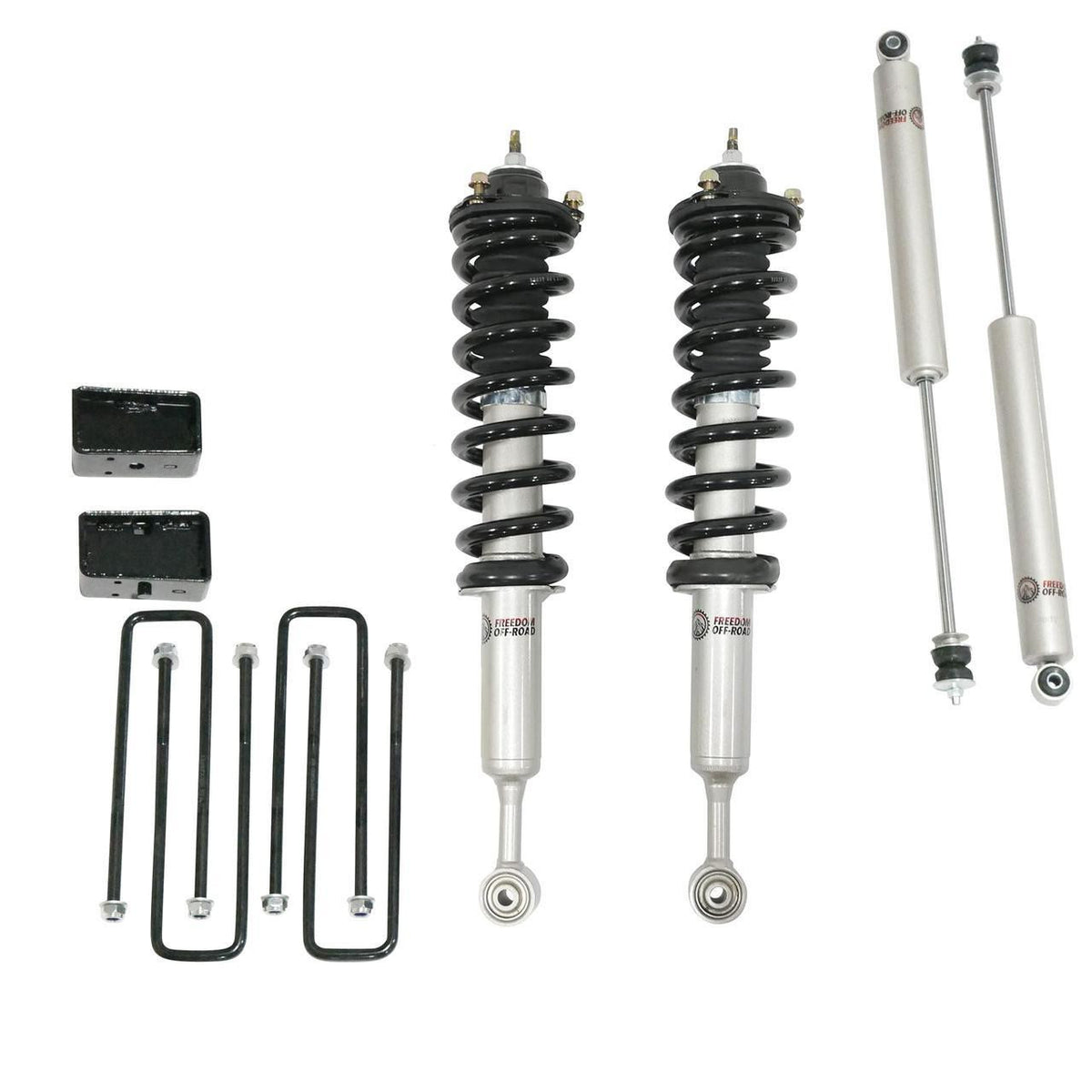 Freedom Off-Road Front 3.5 Inch Lift Struts w/ Rear 3 Inch Blocks and Shocks 2005-2023 Toyota Tacoma