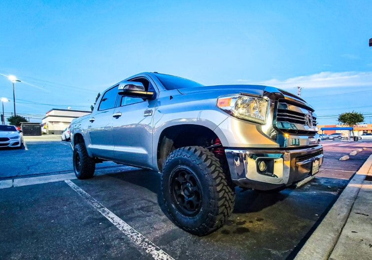 07-21 Toyota Tundra Freedom Off-Road 1-4 Inch Adjustable Coilovers 3 Inch Rear Lift Block and U-bolts Rear Shocks