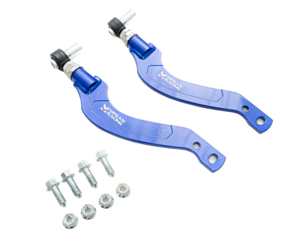 S13 240sx High angle tension rod by Megan Racing  blue in color heim joint bearings with protective boot. 