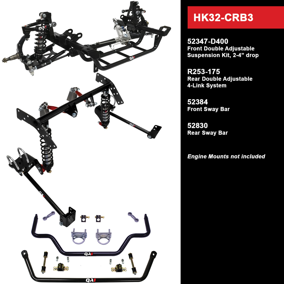 QA1 Suspension Kit | 1968-1970 Dodge Charger - Level 2, W/O Shocks