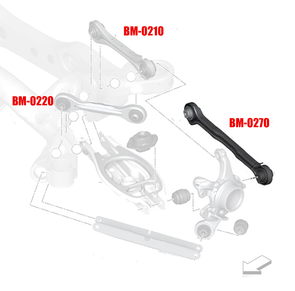 08-13 BMW 1 Series Megan Racing Rear Toe Arms