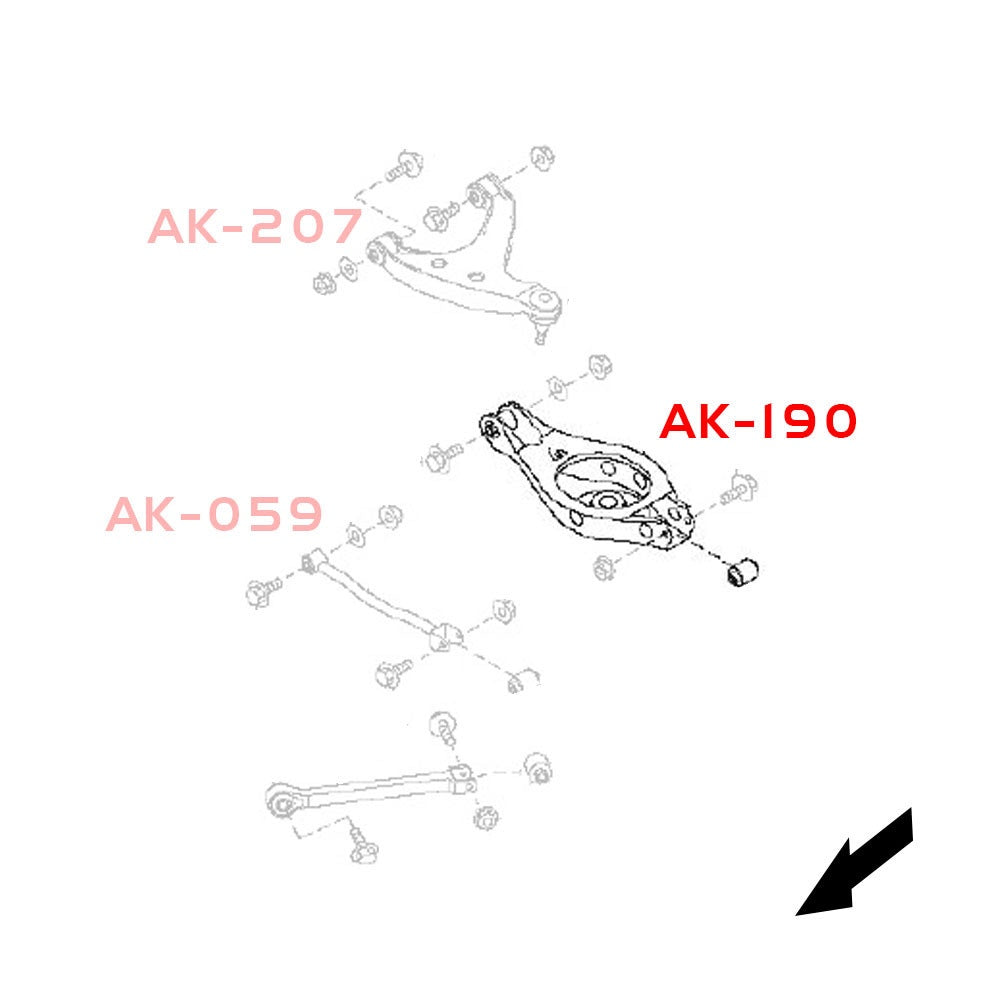 03-08 Infiniti G35 Godspeed Rear Adjustable Toe Arms