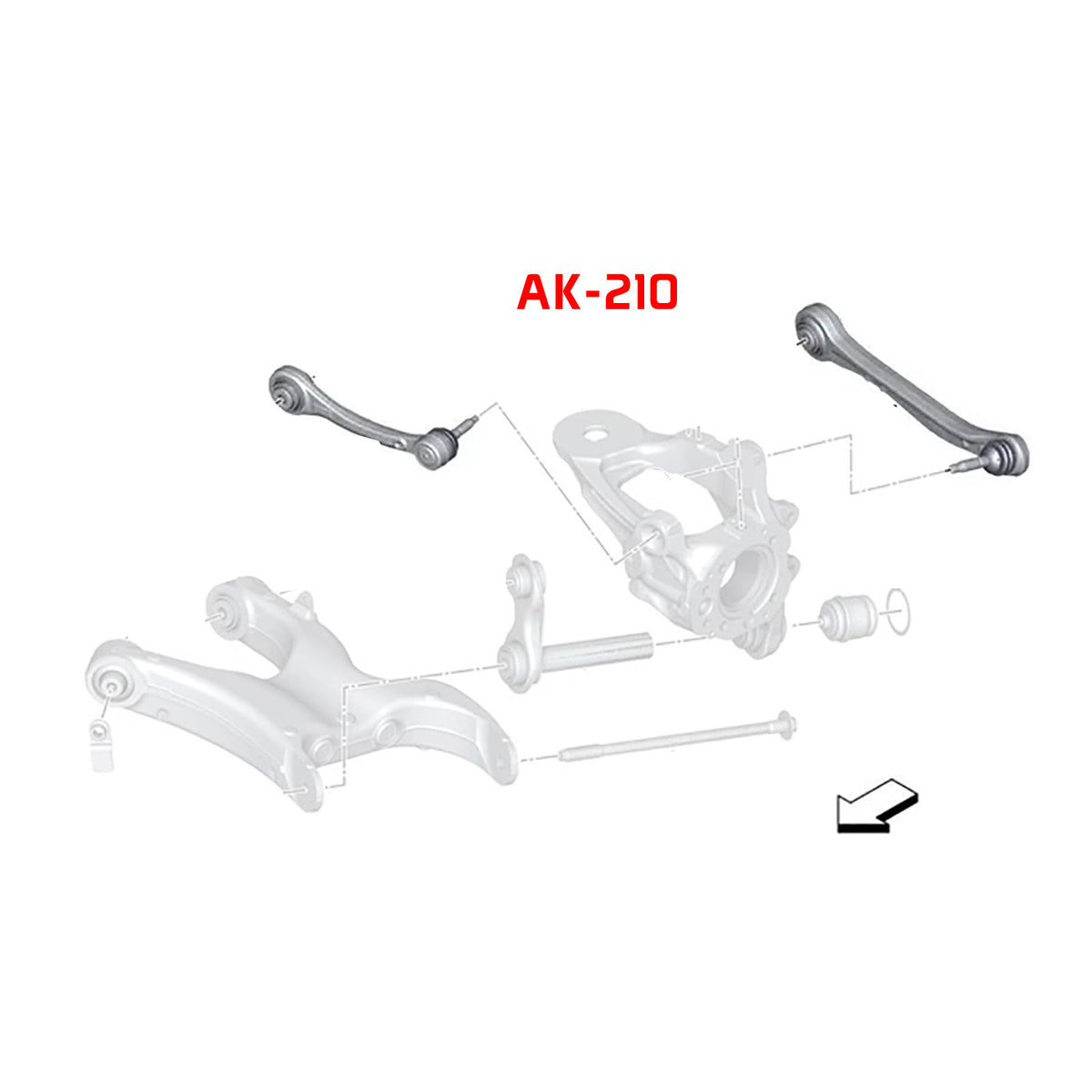 14-18 BMW X5 incl X5M Godspeed Adjustable Rear Arm Kit, Camber and Toe