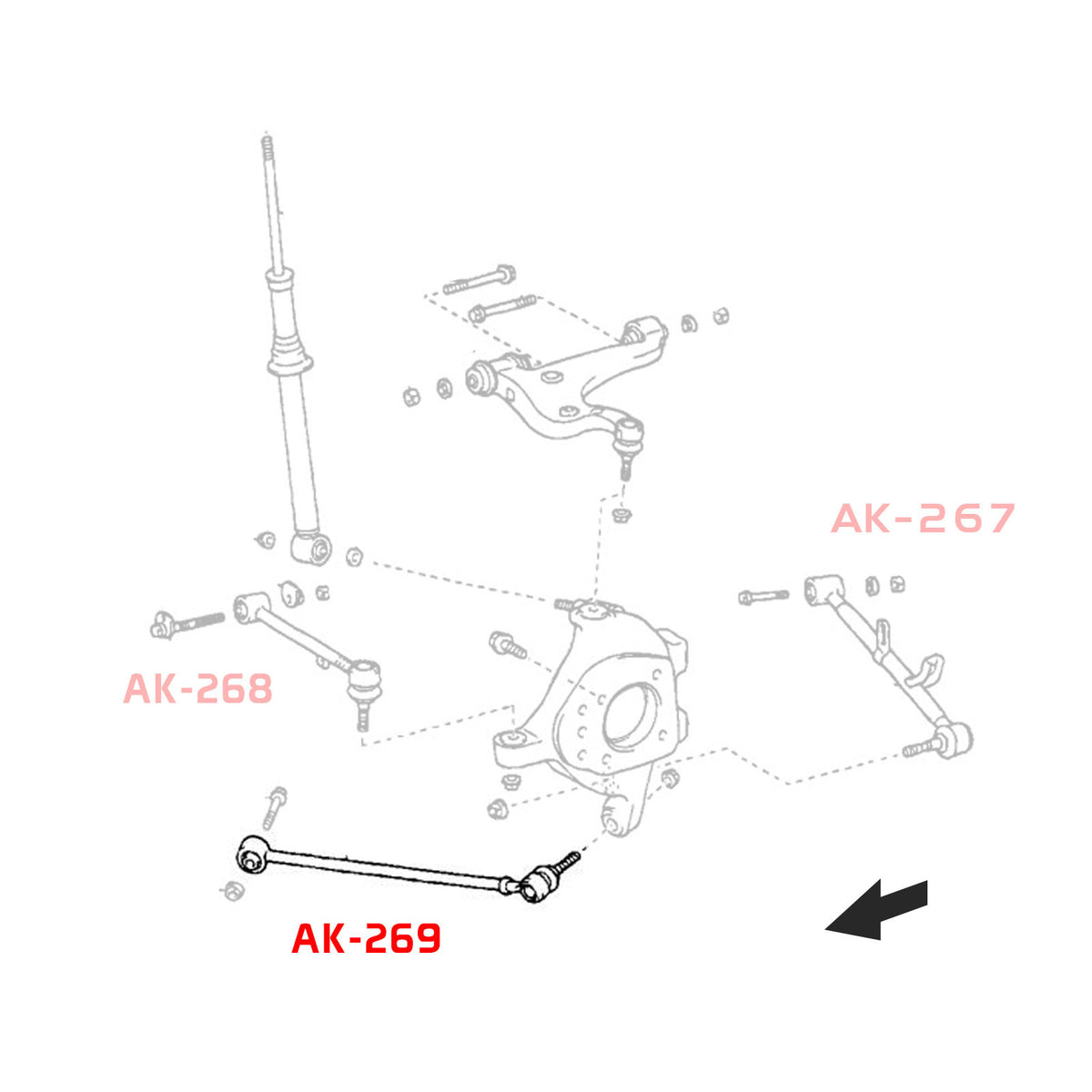 01-06 Lexus LS430 Godspeed Adjustable Rear Traction Arms