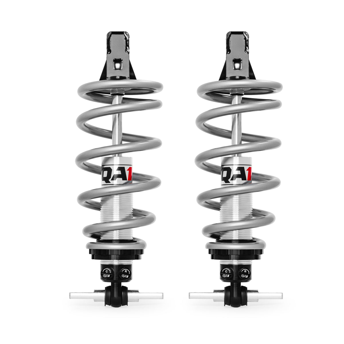 QA1 Pro Coil Shock Kit | 1964-1966 Ford Mustang (Front) - Double Adjustable, 10" Spring, 350 lb/in, Style C, 1/2" Bolt Hole, Bearing