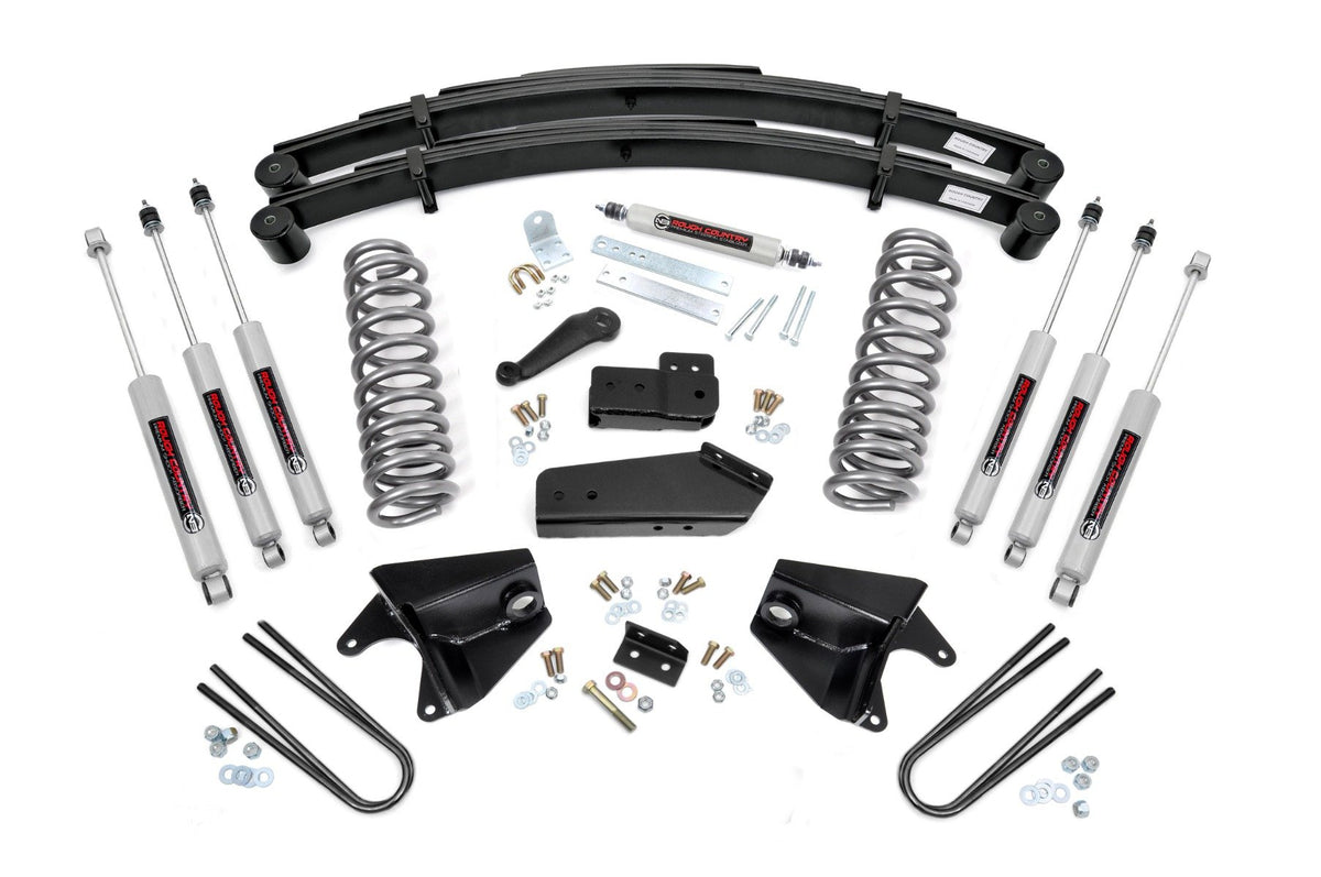80-96 Ford Bronco 4WD 4 Inch Lift Kit | Quad Front Shocks - Rough Country
