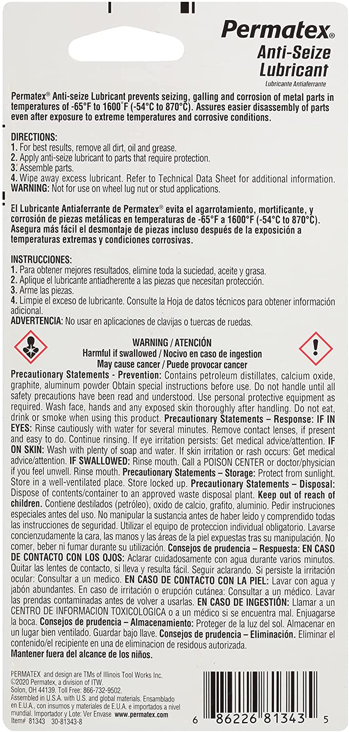Permatex Anti Seize Lubricant 1 oz