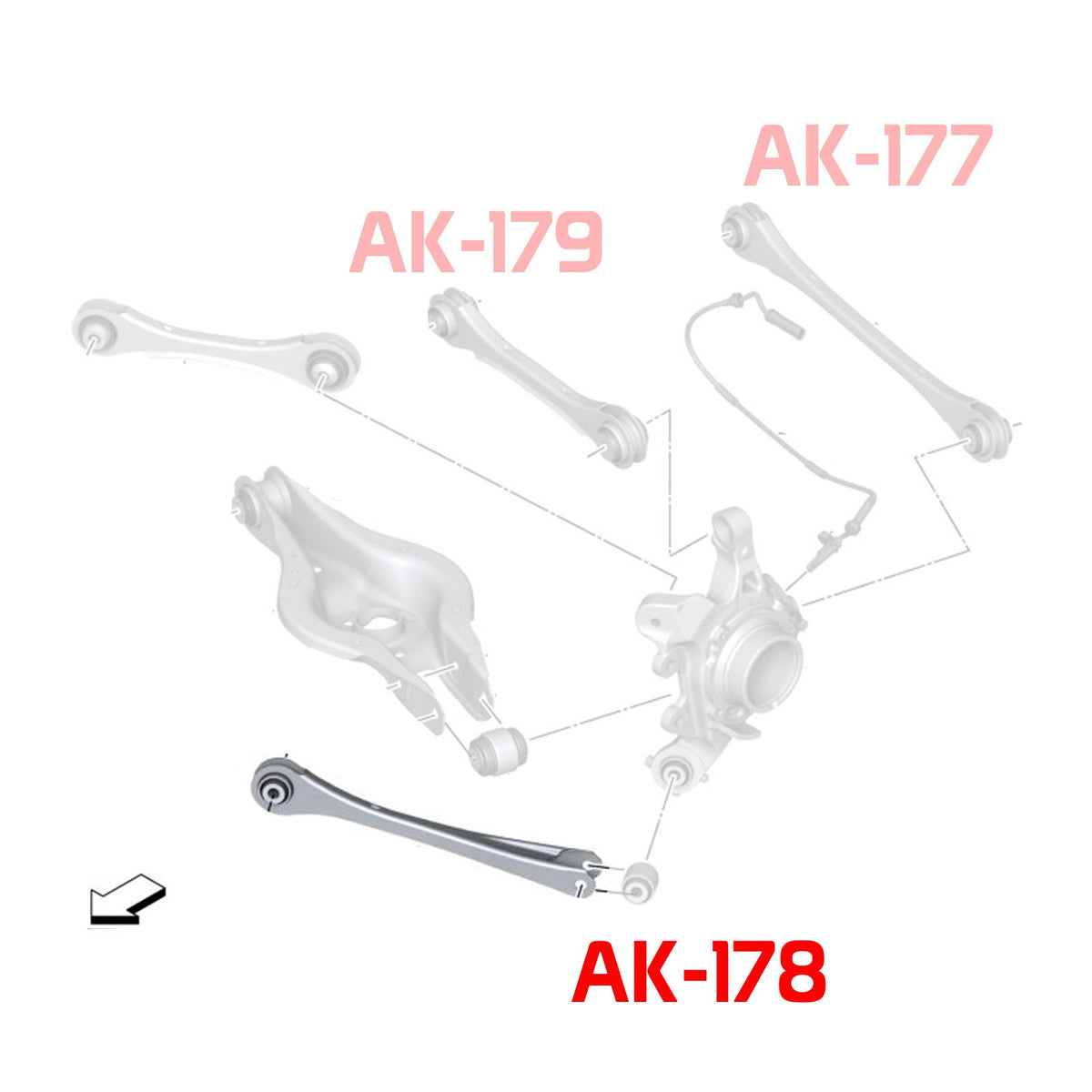 14-UP BMW 2-Series Godspeed Rear Trailing Arms With Spherical Bearing