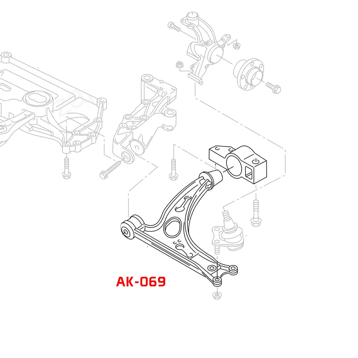 06-14 VW GTi MK5 / Mk6 Godspeed Adjustable Front Lower Control Arms