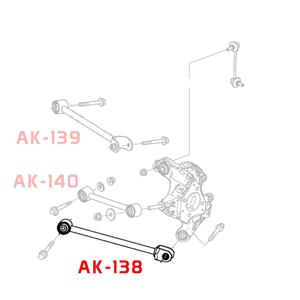 08-17 Honda Accord Godspeed Rear Traction Arms With Spherical Bearing